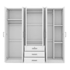 Armario de 6 puertas y 3 cajones, color marrón/gris/blanco – Para 1-2 usuarios