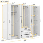Armario de 6 puertas y 3 cajones, color marrón/gris/blanco – Para 1-2 usuarios