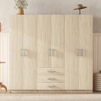 Armario de 6 puertas y 3 cajones, color marrón/gris/blanco – Para 1-2 usuarios