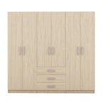 Armario de 6 puertas y 3 cajones, color marrón/gris/blanco – Para 1-2 usuarios