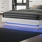 Cama de plataforma LED contemporánea blanca – para 1 o 2 personas