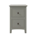 Mesita de noche blanca/gris de 2 cajones – Pino y MDF, uso individual