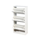 Zapatero Blanco con Puerta Abatible, 3 Cajones, 2 Personas