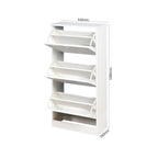 Zapatero Blanco con Puerta Abatible, 3 Cajones, 2 Personas