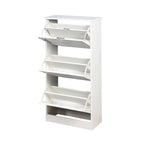 Zapatero Blanco con Puerta Abatible, 3 Cajones, 2 Personas