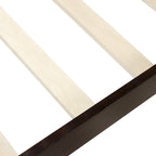 Cama de plataforma individual de madera maciza de Espresso/Blanco/Roble con cabecero y piecero, tamaño Twin