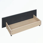 Cama de plataforma tapizada gris/verde/azul/beige con cajones de almacenamiento, para 2 personas