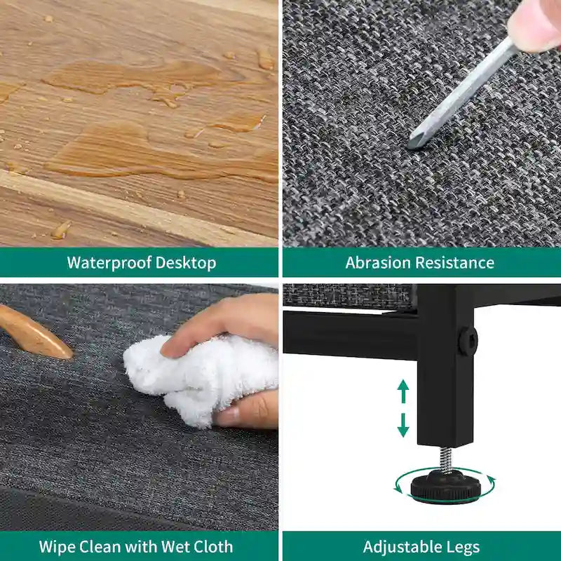 Cómoda de 7 cajones – Negro gris / Gris claro / Marrón / Rosa / Negro-madera / Gris-madera | Tela y acero | Para 1 persona