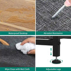 Cómoda de 7 cajones – Negro gris / Gris claro / Marrón / Rosa / Negro-madera / Gris-madera | Tela y acero | Para 1 persona