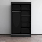 Armario de 2 puertas con espejo, lacado de alto brillo (blanco/negro/gris/wengué)