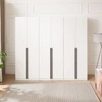 Armario Modular Exento de 3 Piezas Rústico Gris / Blanco / Marrón Dorado, 1 Persona