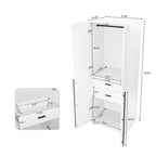 Armario Modular Exento de 3 Piezas Rústico Gris / Blanco / Marrón Dorado, 1 Persona