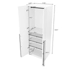 Armario Modular Exento de 3 Piezas Rústico Gris / Blanco / Marrón Dorado, 1 Persona