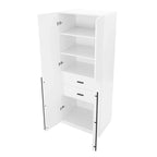 Armario Modular Exento de 3 Piezas Rústico Gris / Blanco / Marrón Dorado, 1 Persona