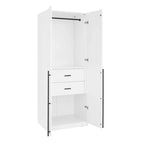 Armario Modular Exento de 3 Piezas Rústico Gris / Blanco / Marrón Dorado, 1 Persona