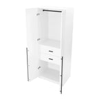 Armario Modular Exento de 3 Piezas Rústico Gris / Blanco / Marrón Dorado, 1 Persona
