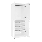 Armario Modular Exento de 3 Piezas Rústico Gris / Blanco / Marrón Dorado, 1 Persona