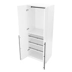 Armario Modular Exento de 3 Piezas Rústico Gris / Blanco / Marrón Dorado, 1 Persona