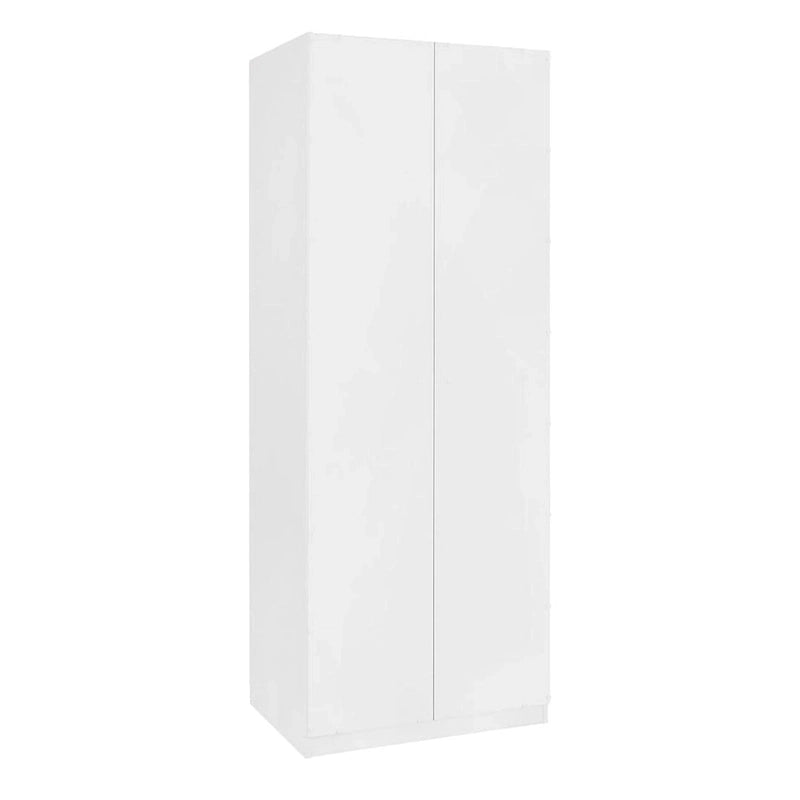 Armario Modular Exento de 3 Piezas Rústico Gris / Blanco / Marrón Dorado, 1 Persona