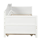 Cama de día individual de madera blanca / gris / espresso con cama nido – Capacidad para 2 personas