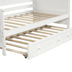 Cama de día individual de madera blanca / gris / espresso con cama nido – Capacidad para 2 personas