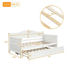 Cama de día individual de madera blanca / gris / espresso con cama nido – Capacidad para 2 personas
