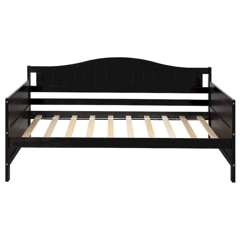 Cama de día individual de madera blanca / gris / espresso con cama nido – Capacidad para 2 personas