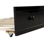 Cama de día individual de madera blanca / gris / espresso con cama nido – Capacidad para 2 personas