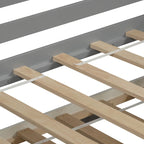 Cama de día individual de madera blanca / gris / espresso con cama nido – Capacidad para 2 personas
