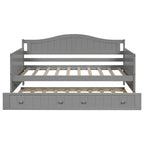 Cama de día individual de madera blanca / gris / espresso con cama nido – Capacidad para 2 personas