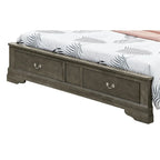 Cama panel tradicional king con almacenaje, cerezo/blanco/negro/gris/capuchino – Para 2