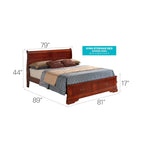 Cama panel tradicional king con almacenaje, cerezo/blanco/negro/gris/capuchino – Para 2