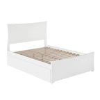 Cama de Plataforma Blanca con Cabecera y Piecera de Panel Completo y 2 Cajones de Almacenamiento – Matrimonial (1–2 Plazas)