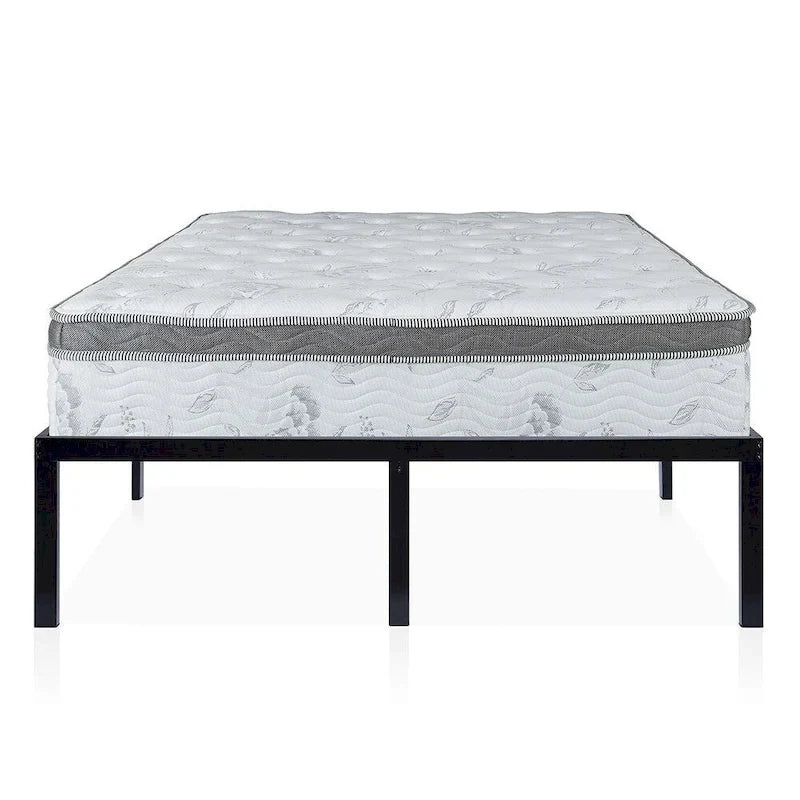 Base de cama de metal resistente de 16 pulgadas de alto tamaño King