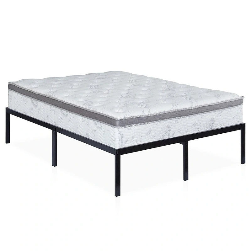 Base de cama de metal resistente de 16 pulgadas de alto tamaño King