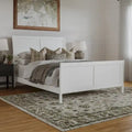 Cama de plataforma tipo trineo blanca/nogal con pie de cama – Full y Queen, 2 personas