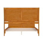 Cama de plataforma tipo trineo blanca/nogal con pie de cama – Full y Queen, 2 personas