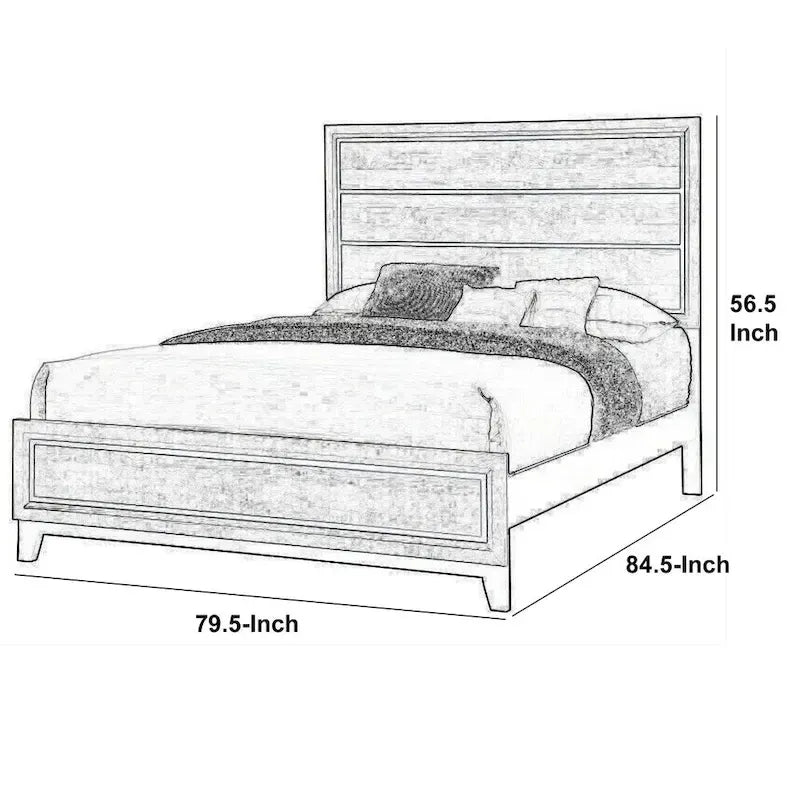 Cabecero de tablones de roble gris, cama king size, capacidad para 2 personas