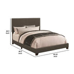 Cama Plataforma de Tela Gris Carbón con Ribete de Tachuelas, Queen, Duerme 2