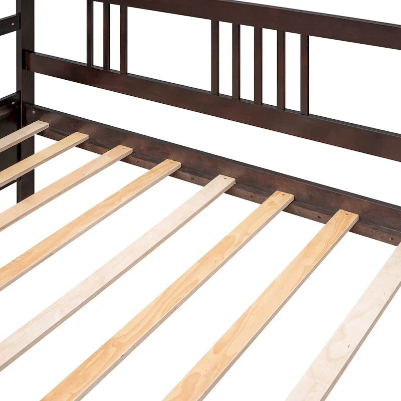 Sofá cama multifuncional de madera maciza: tamaño individual, con almacenamiento
