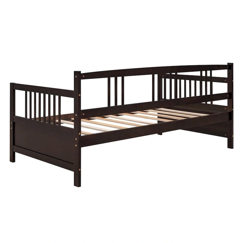 Sofá cama multifuncional de madera maciza: tamaño individual, con almacenamiento