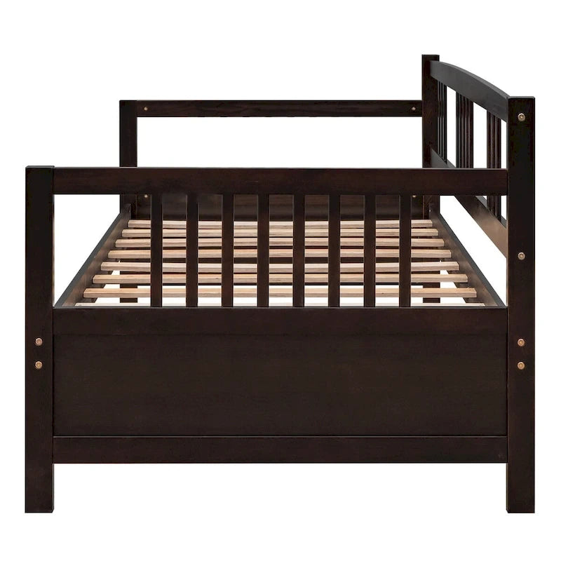 Sofá cama multifuncional de madera maciza: tamaño individual, con almacenamiento