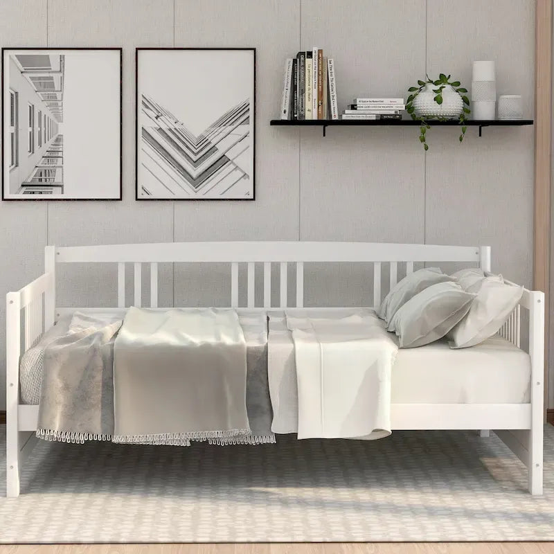 Sofá cama multifuncional de madera maciza: tamaño individual, con almacenamiento