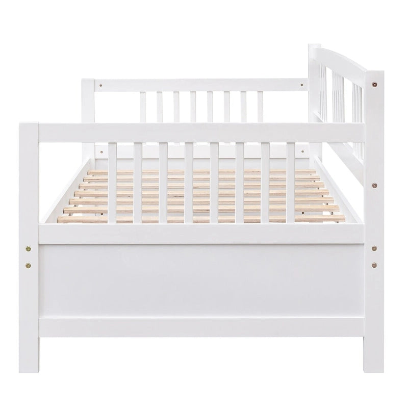 Sofá cama multifuncional de madera maciza: tamaño individual, con almacenamiento
