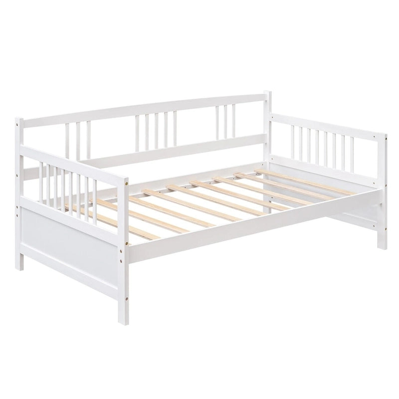 Sofá cama multifuncional de madera maciza: tamaño individual, con almacenamiento