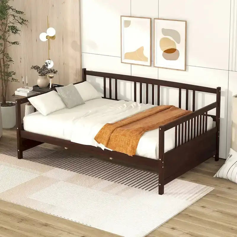 Sofá cama multifuncional de madera maciza: tamaño individual, con almacenamiento