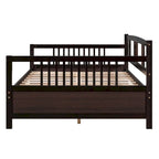 Sofá cama multifuncional de madera maciza: tamaño individual, con almacenamiento