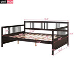 Sofá cama multifuncional de madera maciza: tamaño individual, con almacenamiento