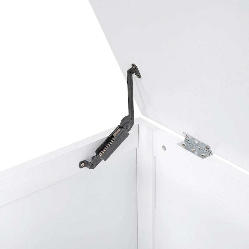 Cama nido doble gris/blanca con brazos de almacenamiento y cama extraíble, capacidad para 2 personas