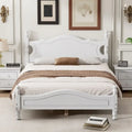 Estructura de cama de plataforma retro de madera blanca/negra - Matrimonial y Queen, 1 persona / 2 personas